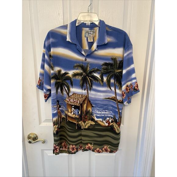 Vintage Big Dogs Shirt Men Large Hawaiian Hula Girl Tiki Camp Dive Bar Button Up - Picture 3 of 16